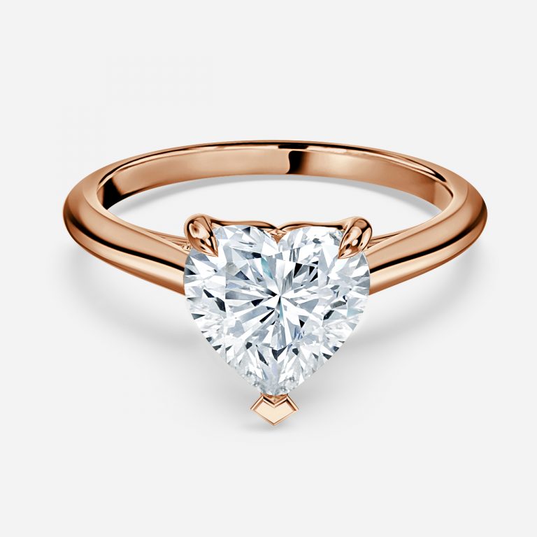 Saffron Heart Hidden Halo Moissanite Engagement Ring