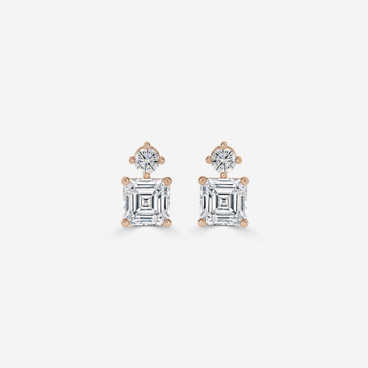 Asscher Moissanite Drops Earrings