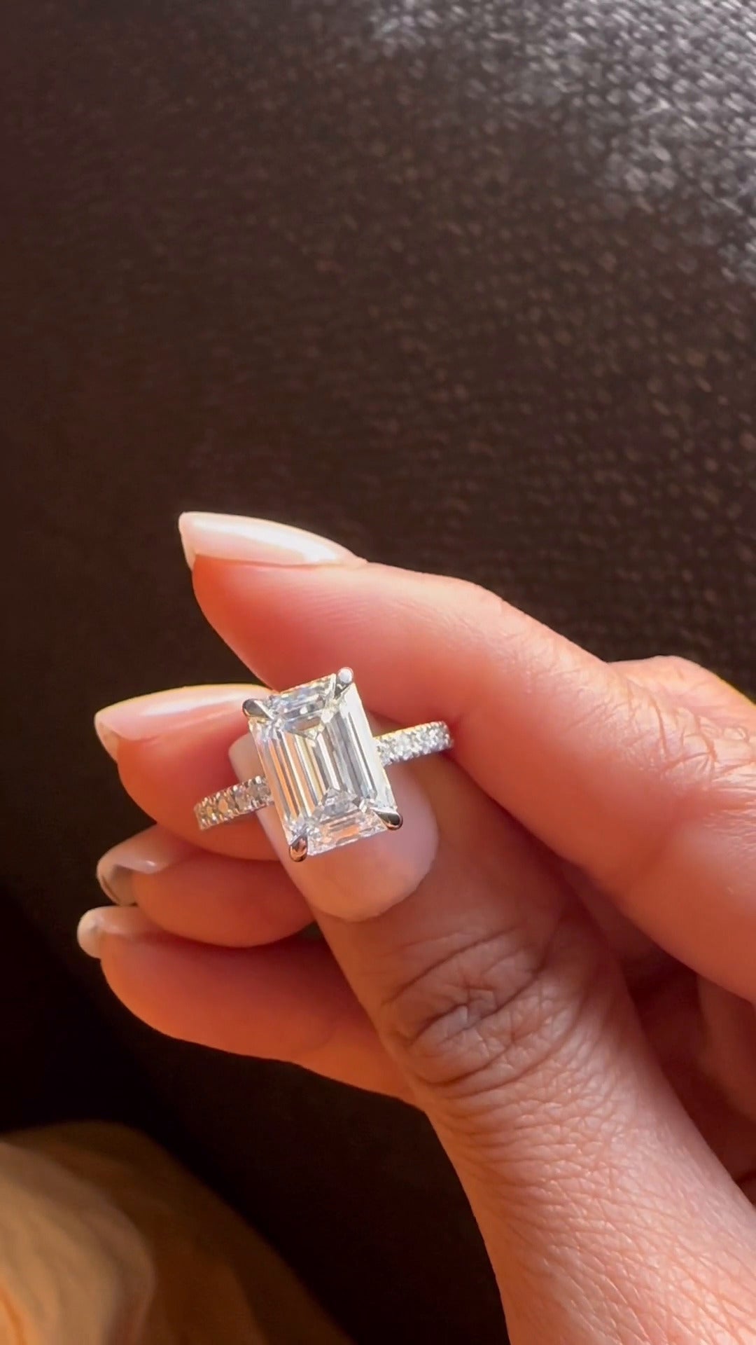 Emerald Moissanite Ring