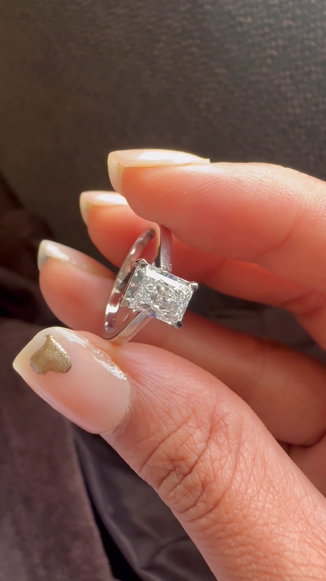 Radiant Solitaire Moissanite Engagement Ring