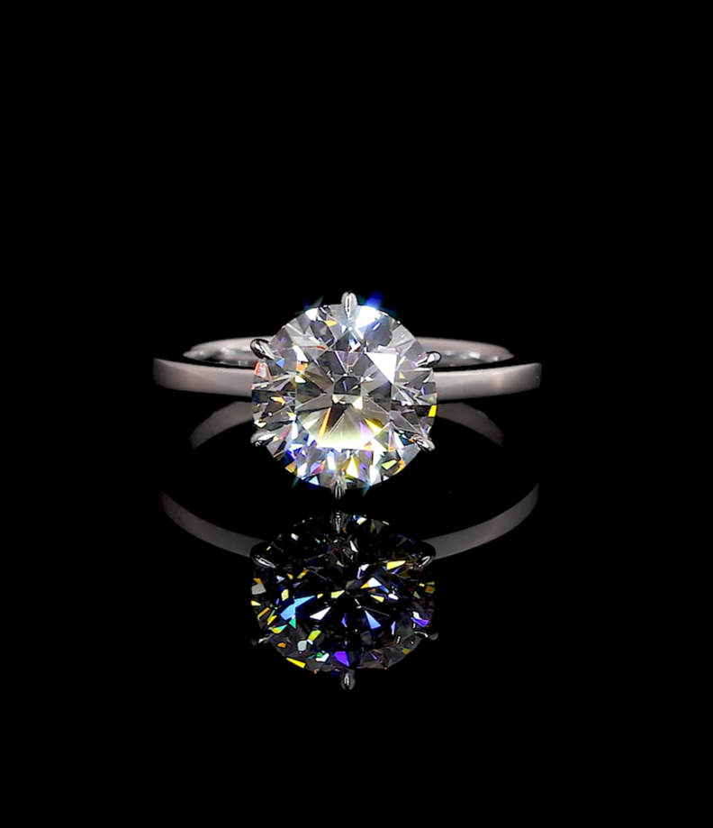 Cerise Round Engagement Ring