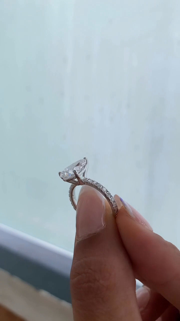 Pear Moissanite Engagement Ring