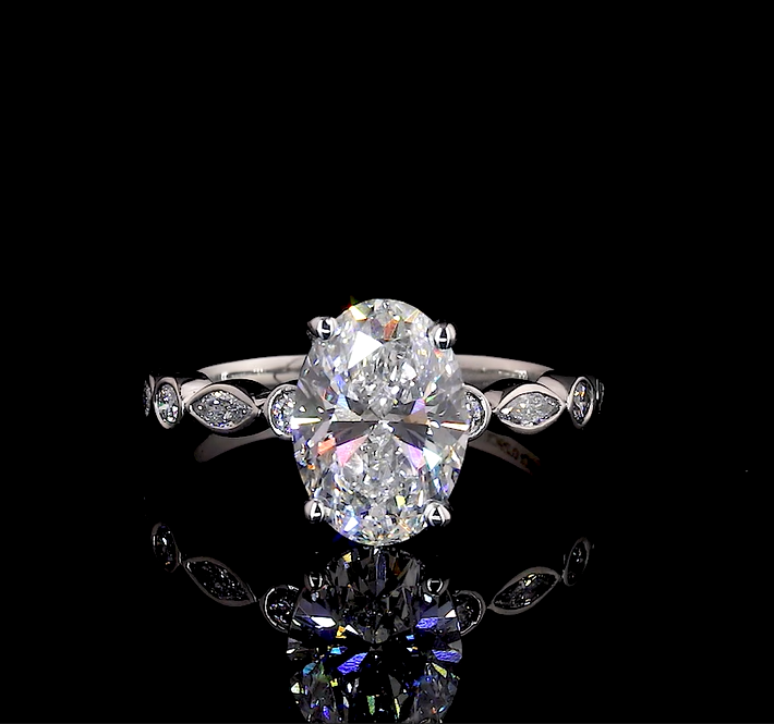 Unique Moissanite Engagement Ring