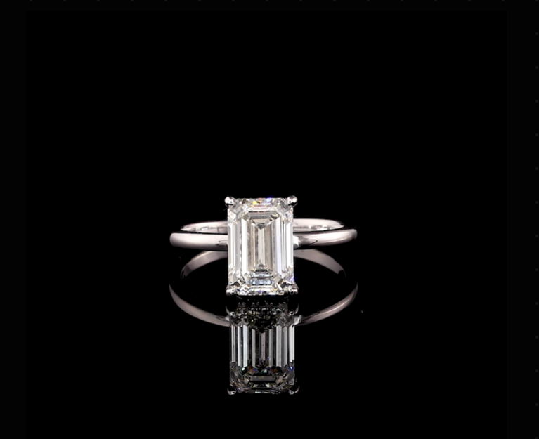 Two Tone Hidden Halo Moissanite Engagement Ring