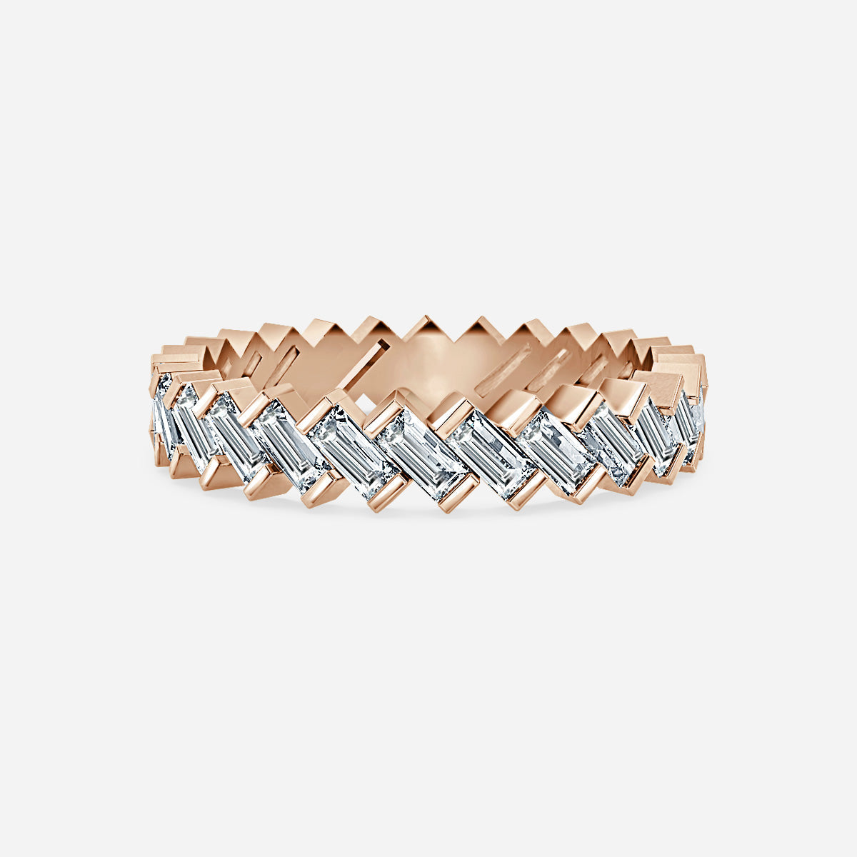 Cuna Baguette Moissanite Eternity Ring