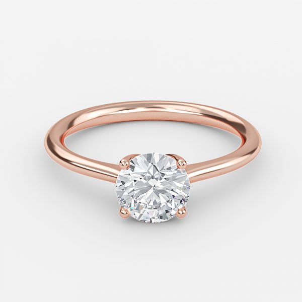 Luna Round Solitaire Moissanite Engagement Ring