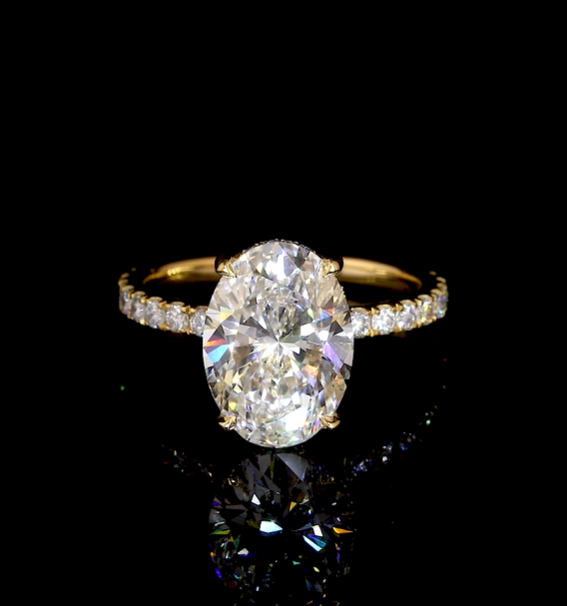 Hidden Halo Moissanite Engagement Ring