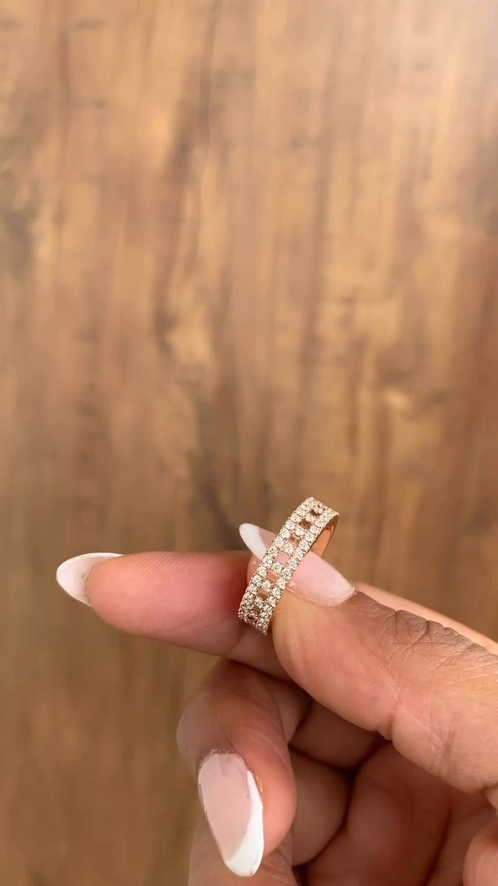 Pave Moissanite Wedding Ring