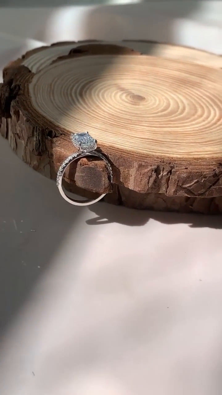 Emerald Moissanite Ring
