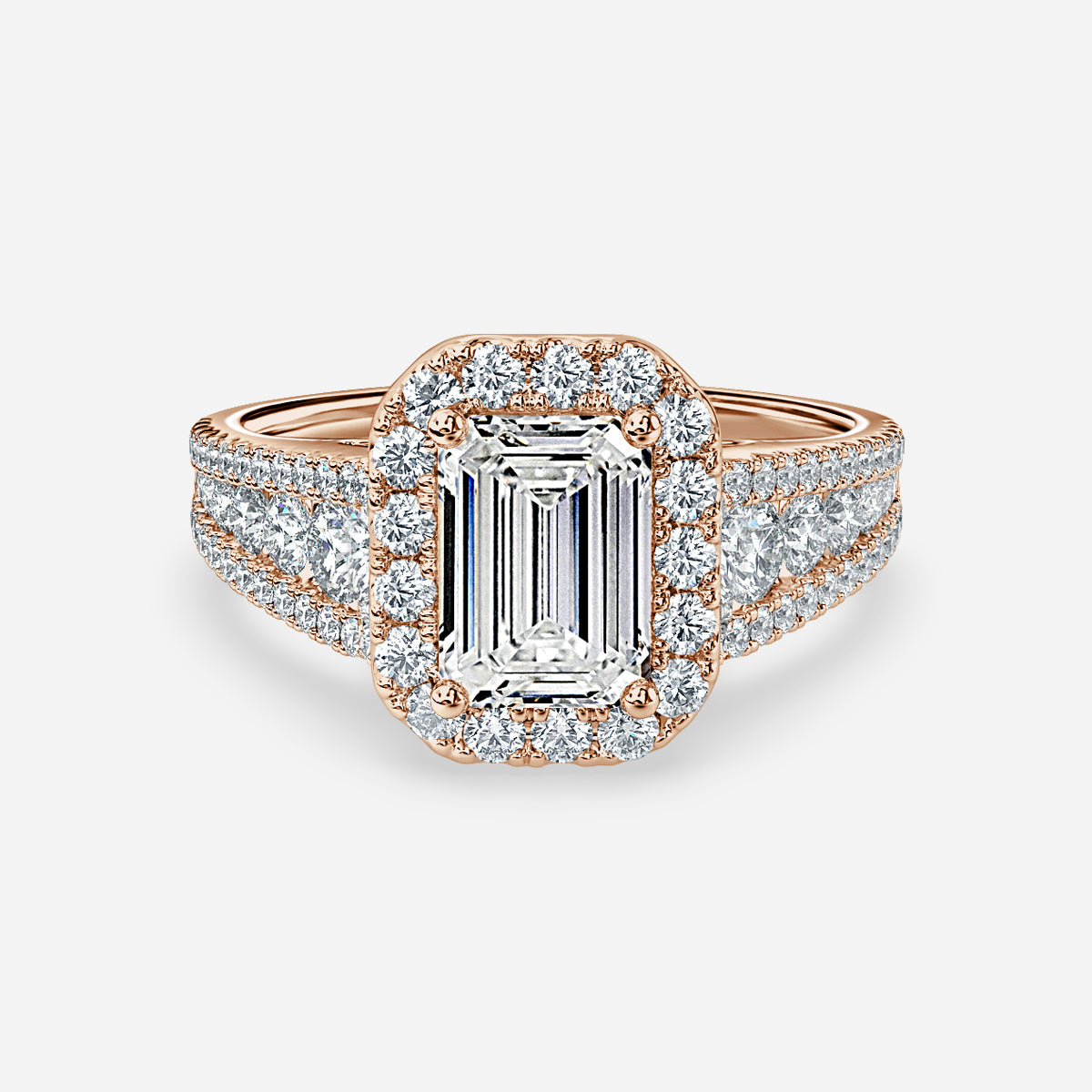 Ember Emerald Halo Moissanite Engagement Ring