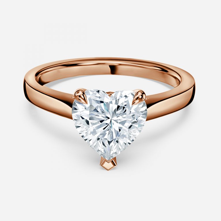 Peony Heart Solitaire Moissanite Engagement Ring