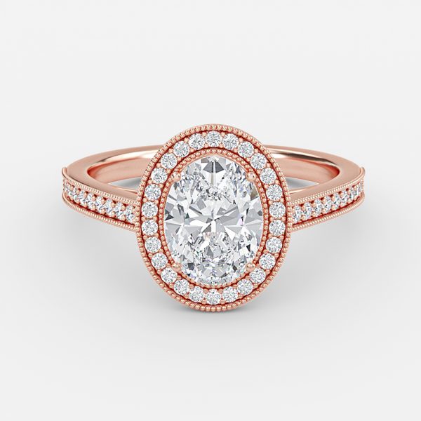 Haven Oval Halo Moissanite Engagement Ring