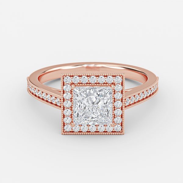 Haven Princess Halo Moissanite Engagement Ring