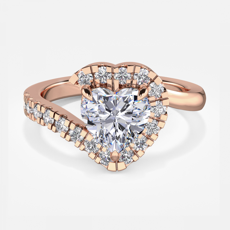 Thalassa Heart Halo Moissanite Engagement Ring