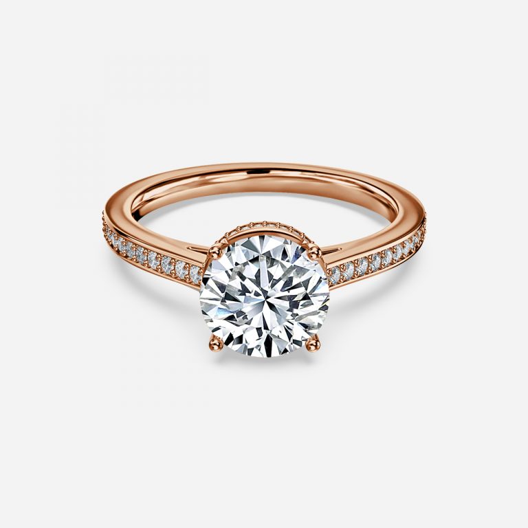 Inez Round Hidden Halo Moissanite Engagement Ring