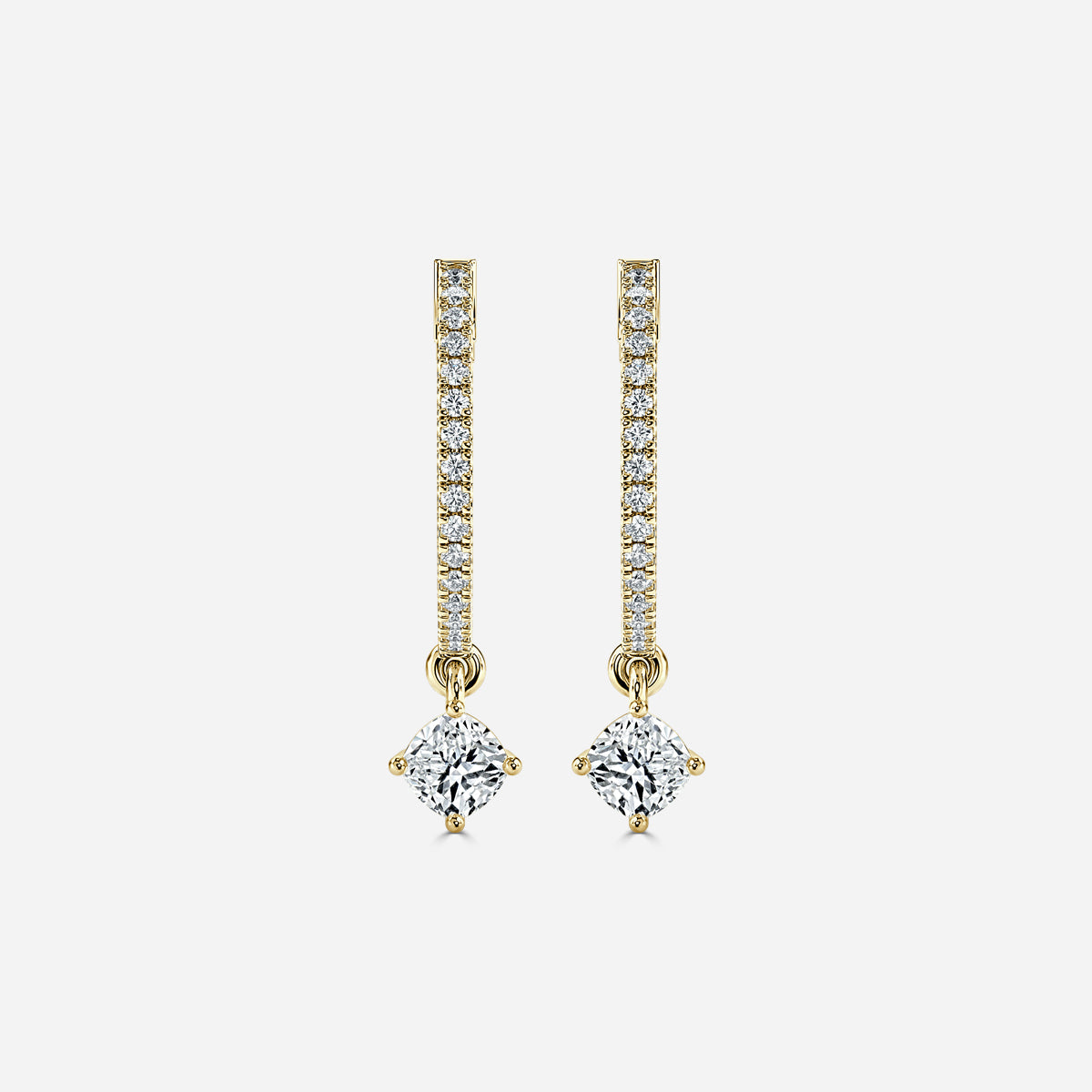 Sia Cushion Moissanite Hoop Earrings