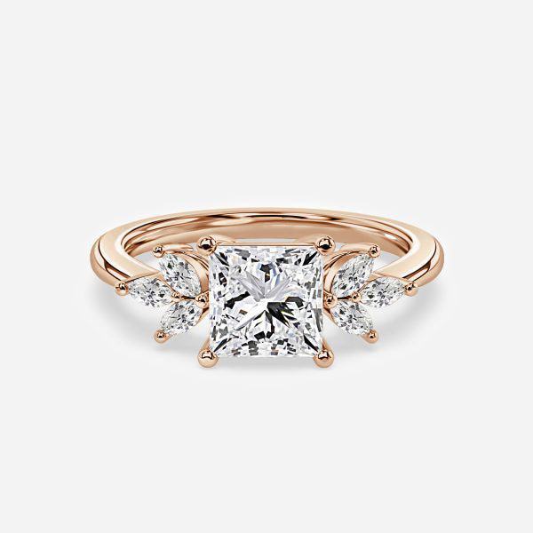 Anong Princess Three Stone Moissanite Engagement Ring