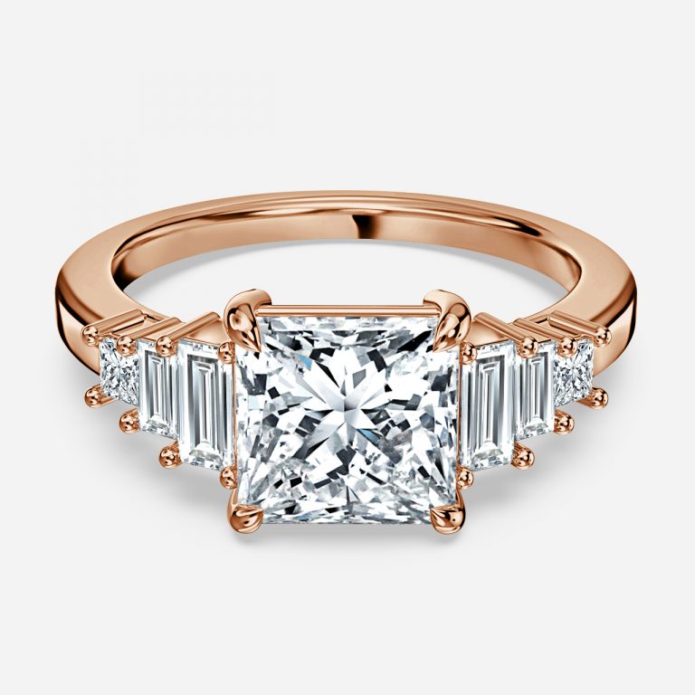 Fabiola Princess Three Stone Moissanite Engagement Ring