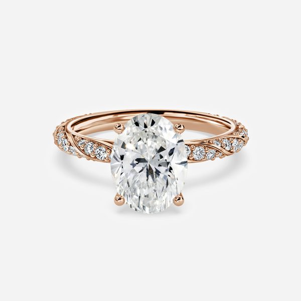 Wan Oval Diamond Band Moissanite Engagement Ring