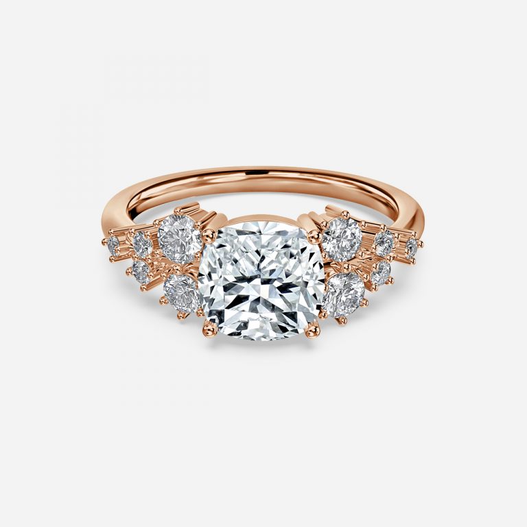 Kassidy Cushion Cluster Moissanite Engagement Ring