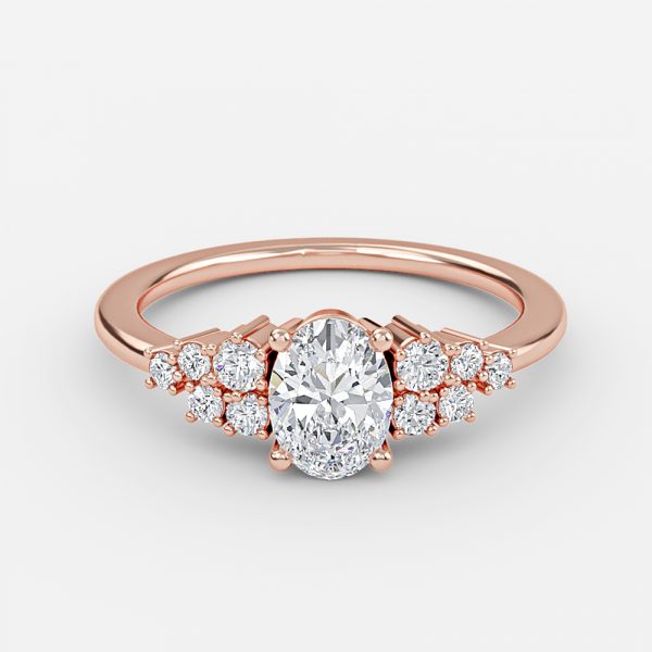 Kassidy Oval Cluster Moissanite Engagement Ring
