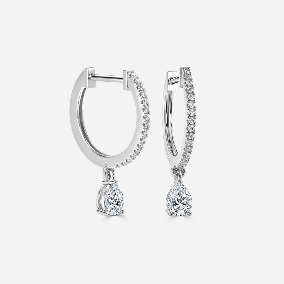 Sia Pear Moissanite Hoop Earrings