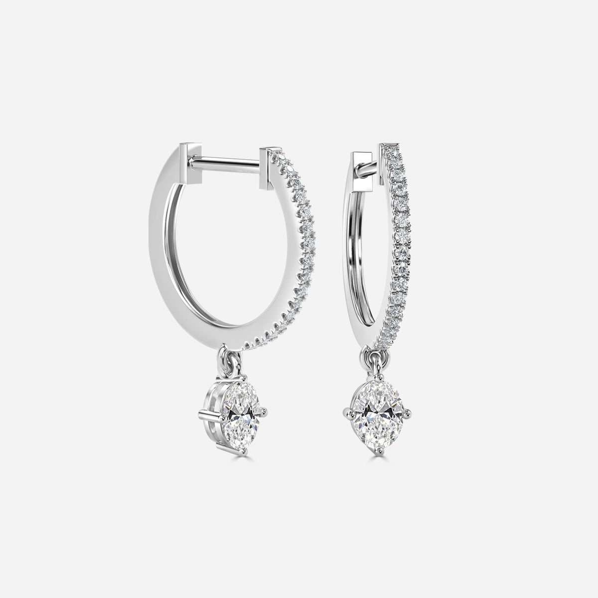 Sia Oval Moissanite Hoop Earrings