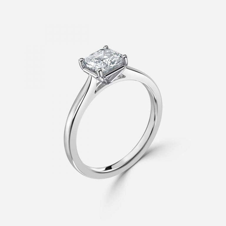 Simone Asscher Solitaire Moissanite Engagement Ring
