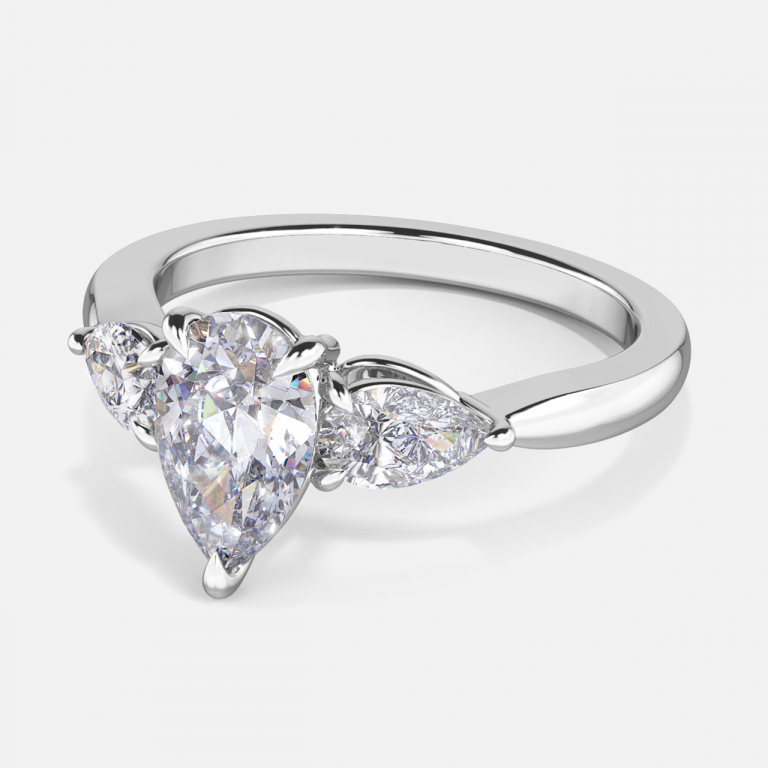 Tierney Pear Hidden Halo Moissanite Engagement Ring