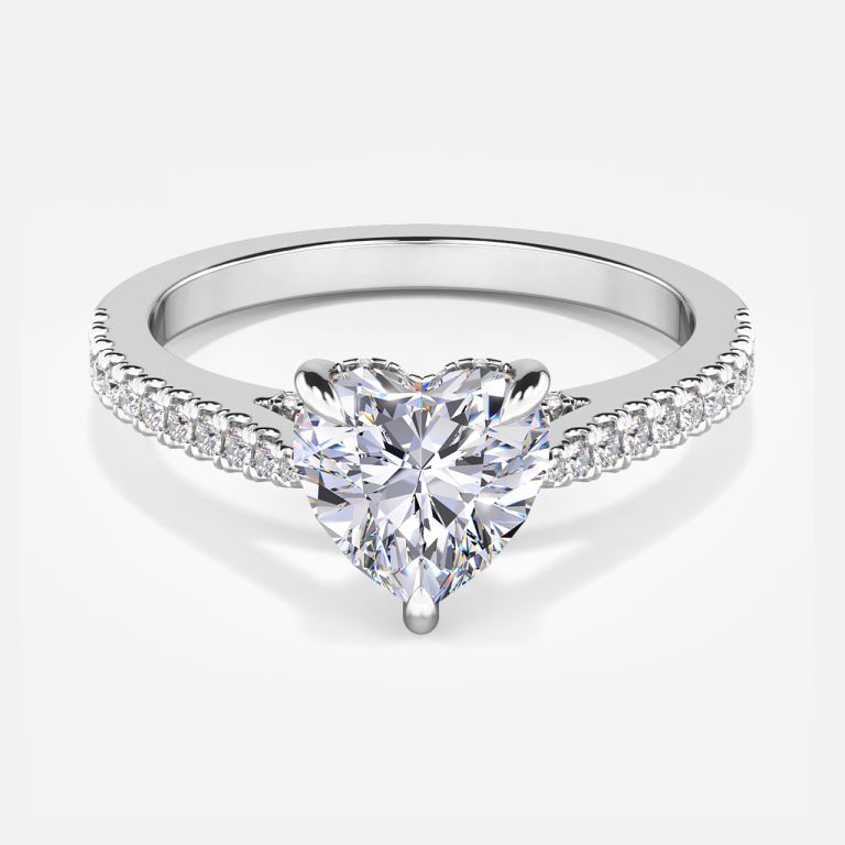 Yvette Heart Hidden Halo Moissanite Engagement Ring