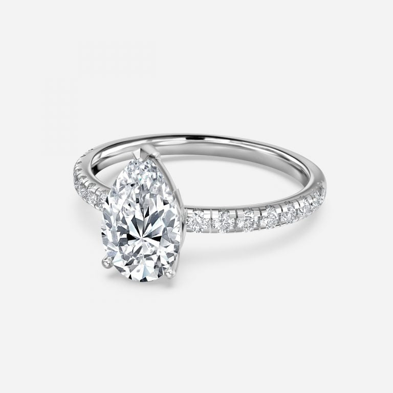 Vittoria Pear Solitaire Moissanite Engagement Ring