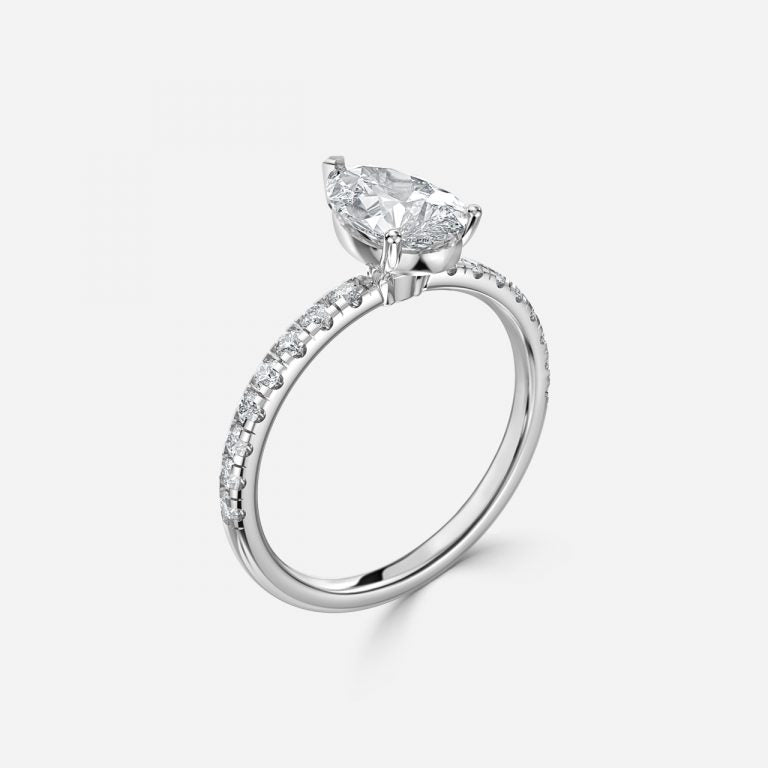 Vittoria Pear Solitaire Moissanite Engagement Ring