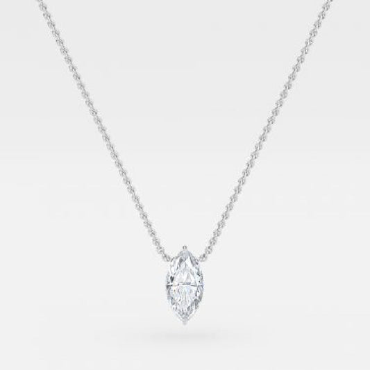 Marquise Moissanite Solitaire Pendant