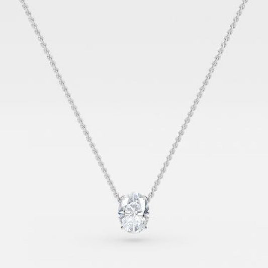 Oval Moissanite Solitaire Pendant