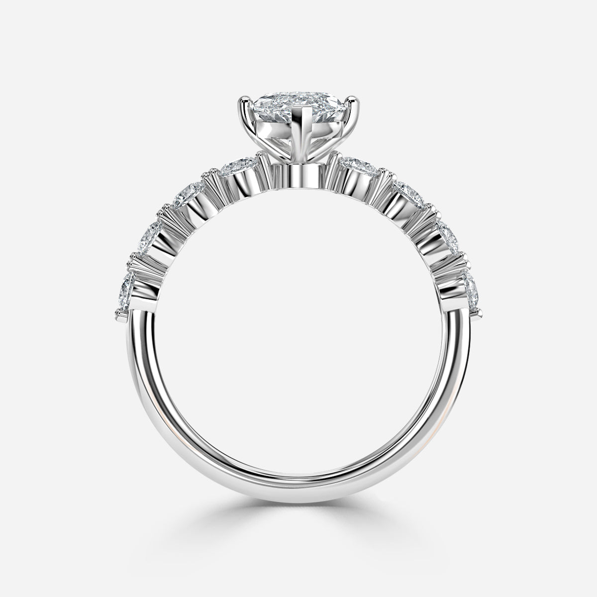 Philippa Marquise unique Moissanite Engagement Ring