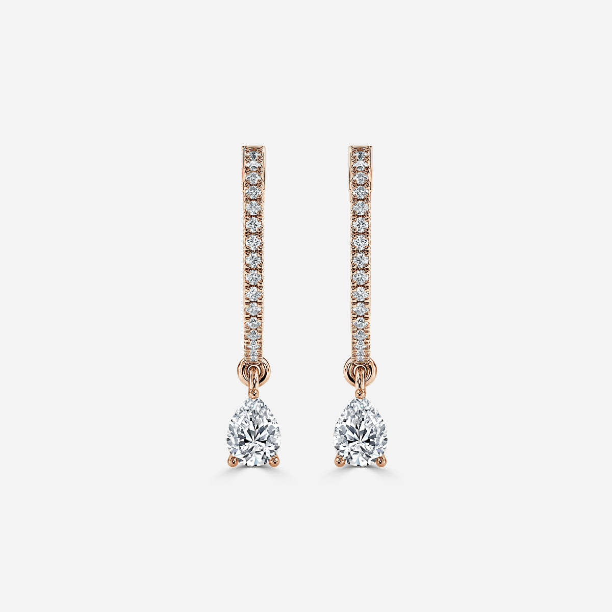 Sia Pear Moissanite Hoop Earrings