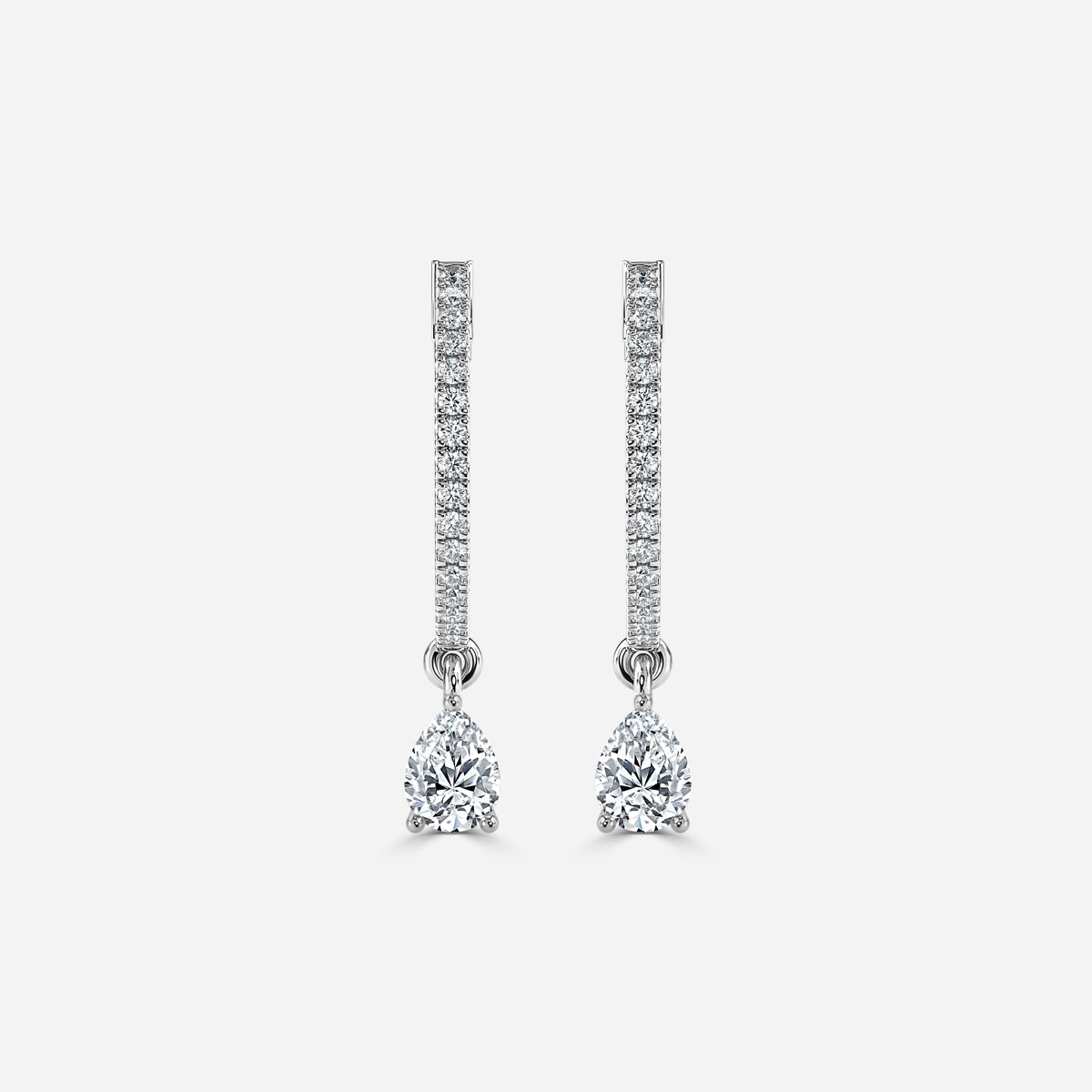 Sia Pear Moissanite Hoop Earrings