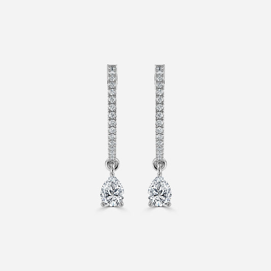 Sia Pear Moissanite Hoop Earrings