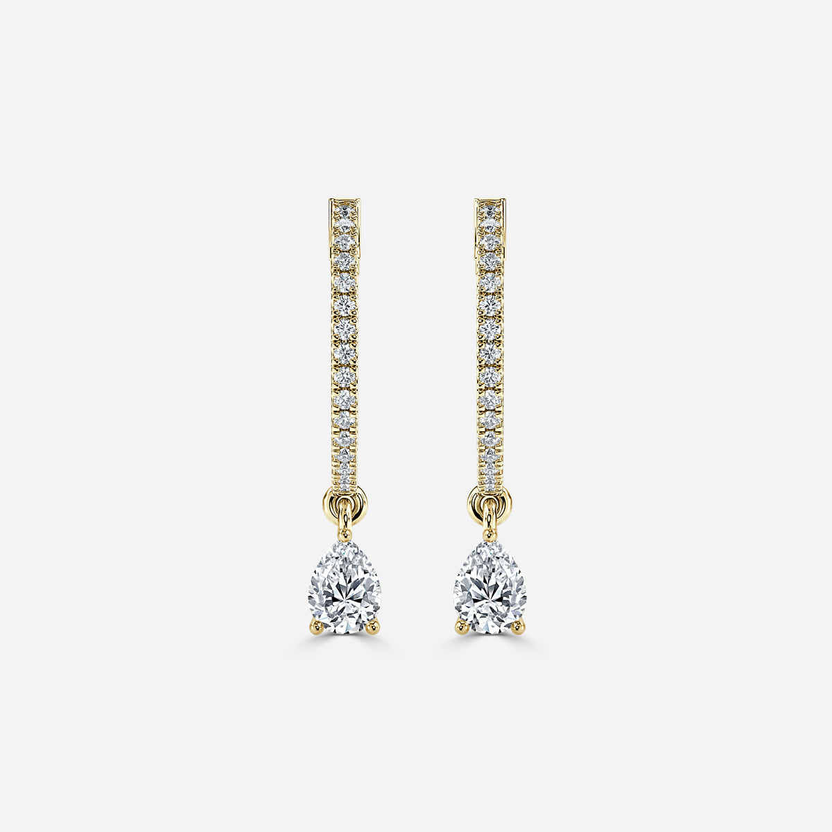 Sia Pear Moissanite Hoop Earrings