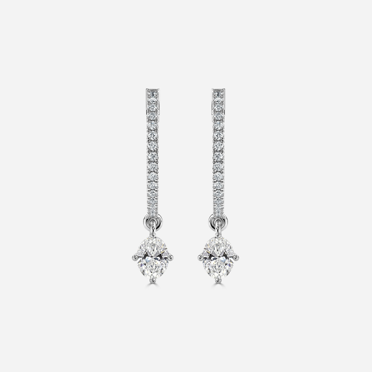 Sia Oval Moissanite Hoop Earrings