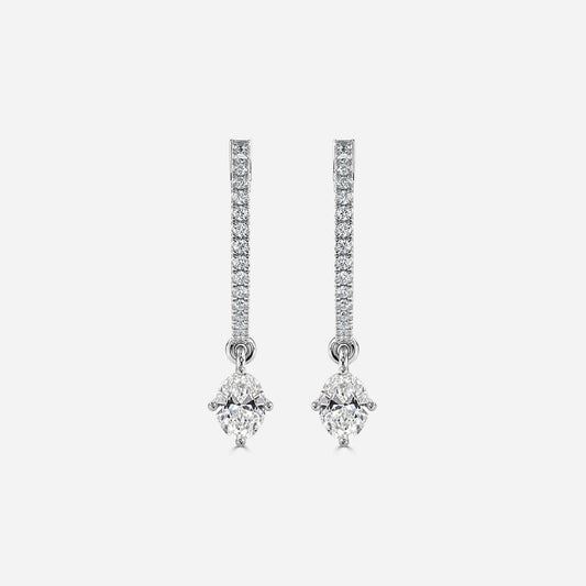 Sia Oval Moissanite Hoop Earrings