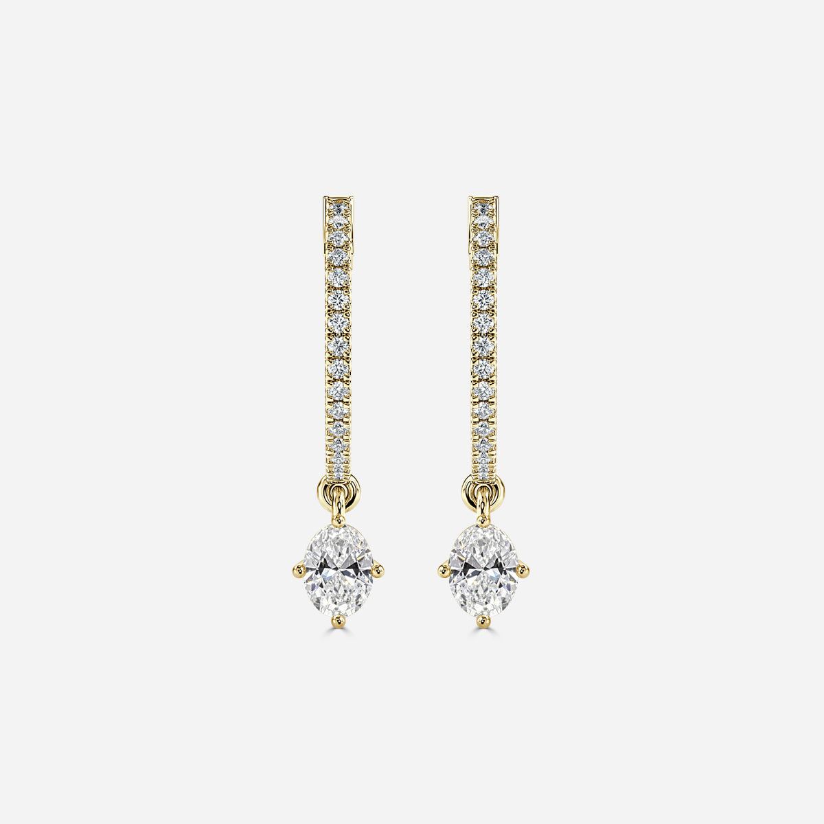 Sia Oval Moissanite Hoop Earrings