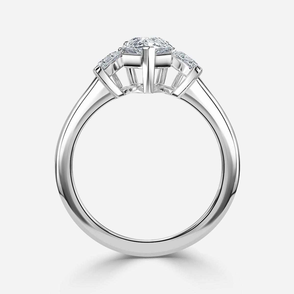 Jael Pear Three Stone Moissanite Engagement Ring