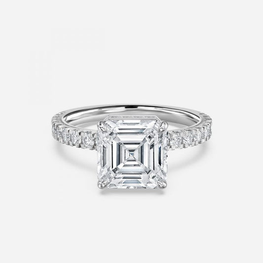 Leandra Asscher Hidden Halo Moissanite Engagement Ring