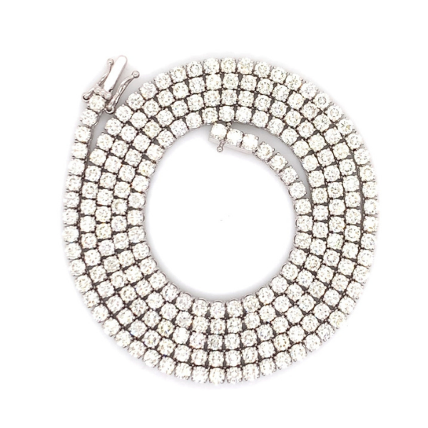 Moissanite Round Shape Tennis Necklace