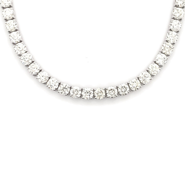 Moissanite Round Shape Tennis Necklace