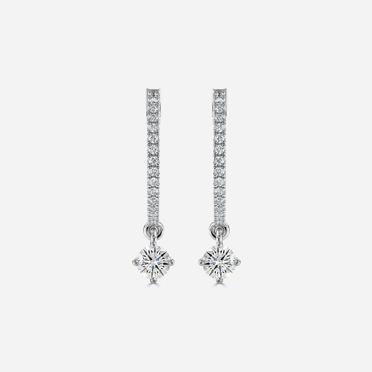 Sia Round Moissanite Hoop Earrings