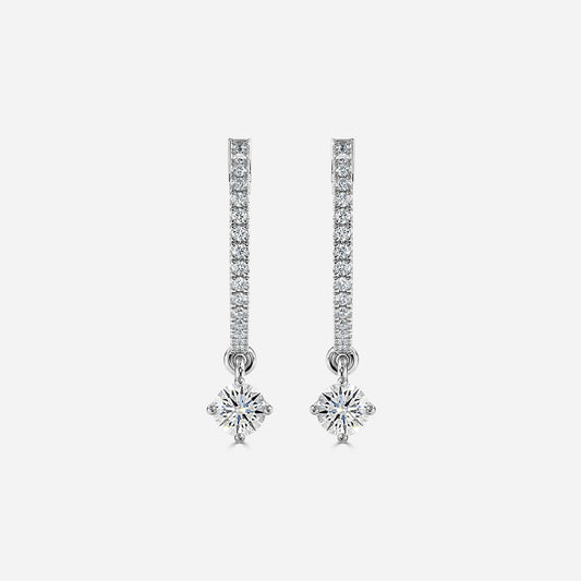 Sia Round Moissanite Hoop Earrings