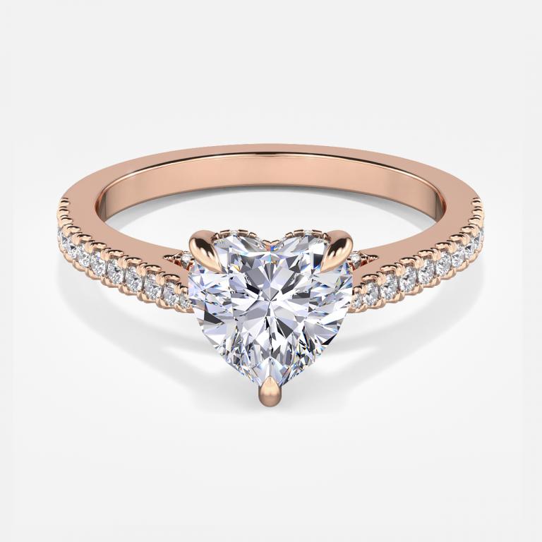 Yvette Heart Hidden Halo Moissanite Engagement Ring