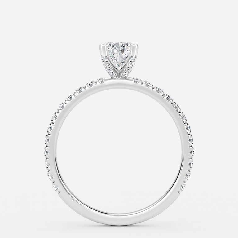 Josephine Pear Diamond Band Engagement Ring